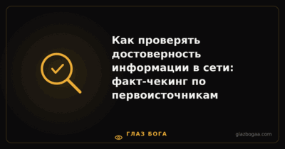 Глаз Бога — Как проверять достоверность информации в сети: факт-чекинг по первоисточникам
