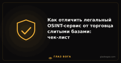 Глаз Бога — Как отличить легальный OSINT-сервис от торговца слитыми базами: чек-лист